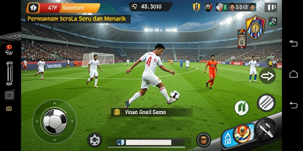Tampilan gameplay <strong>47F</strong> yang menegangkan dan seru dalam sepak bola.