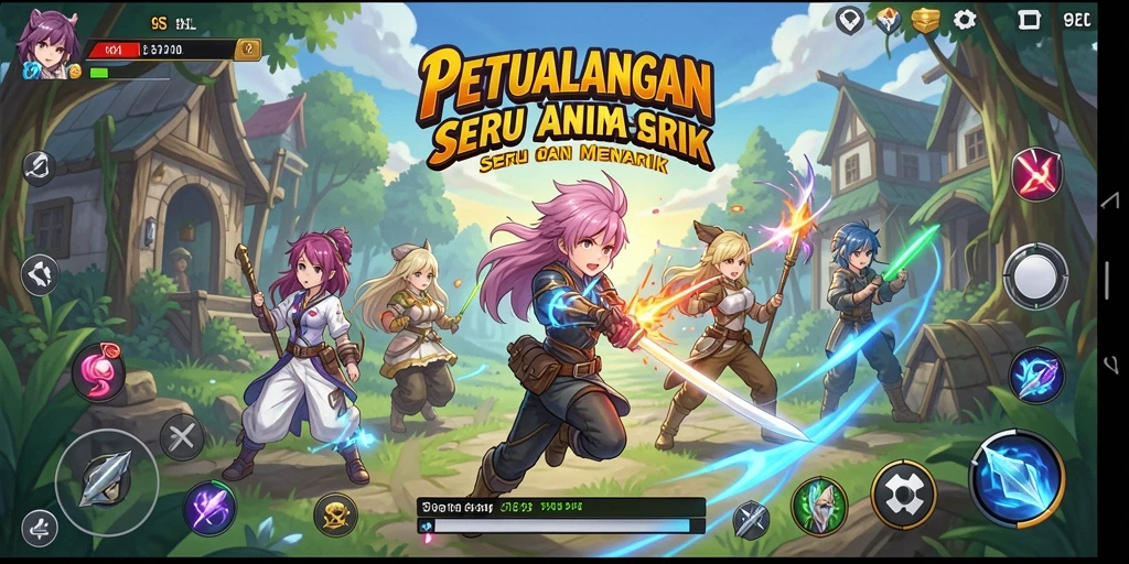 Tampilan mendebarkan dari gameplay 9SL dengan karater Anime.