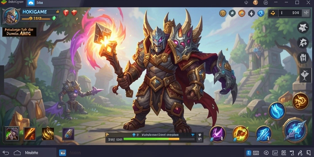 Tampilan gameplay seru HOKIGAME di dunia ARPG yang epik.